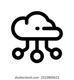 ícone de computação em nuvem. ícone de linha de vetor para seu site, celular, apresentação e design de logotipo.