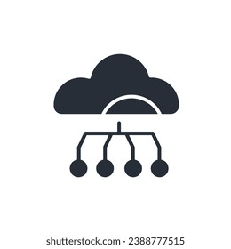 cloud computing icon. vector.Editable stroke.linear style sign for use web design,logo.Symbol illustration.