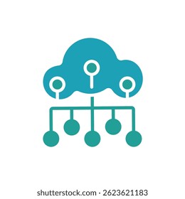cloud computing icon. vector.Editable stroke.linear style sign for use web design,logo.Symbol illustration.