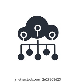 cloud computing icon. vector.Editable stroke.linear style sign for use web design,logo.Symbol illustration.