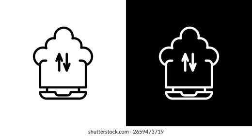 Cloud computing icon for website, vector design template elegant style