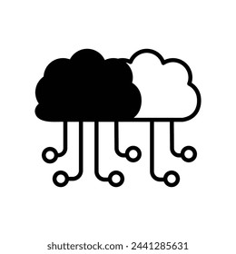 cloud computing icon with white background vector stock illustration