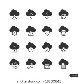 Cloud Computing Icons on white background - Vector illustration