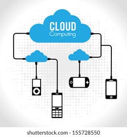 cloud computing icons over gray background vector illustration  