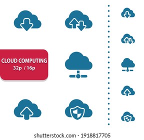 Cloud Computing Icons. Professional, pixel perfect icons, EPS 10 format, optimized for 32p and 16p