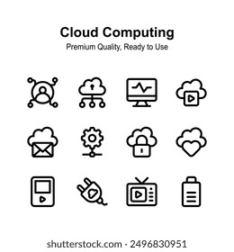 Cloud computing icons, ready to use in websites and mobile apps
