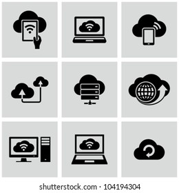 Cloud computing icons set.