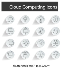 Cloud computing  icons set on white background. Creative idea design use for your project. Flat vector illustration use for template, web page, brochure or mobile app. 