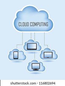 cloud computing with icons set. vector illustration