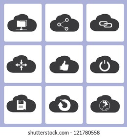 cloud computing icons set, vector
