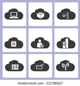 cloud computing icons set, vector
