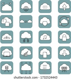 Cloud computing icons set, vector illustration
