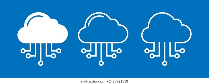 Cloud Computing icons. Cloud storage and Network Vector icon set.