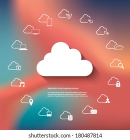 Cloud computing icons suitable for user interface, infographics, promotion, etc. Eps10 vector illustration
