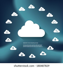 Cloud computing icons suitable for user interface, infographics, promotion, etc. Eps10 vector illustration