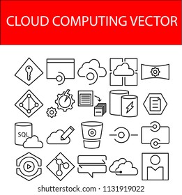 Cloud computing icons vectors illustrator