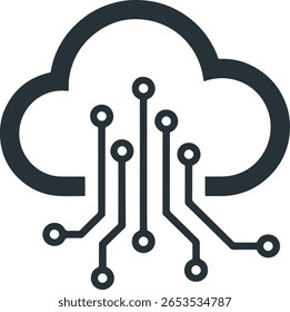 Cloud Computing Illustration Data Network and Digital Transformation in the Cloud for Secure Data Storage and IT Services. Seamless Integration of Cloud Technology for Modern Business