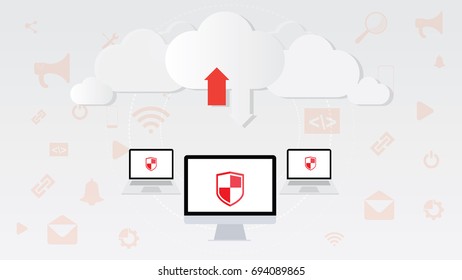 Cloud computing illustration.Data storage device.