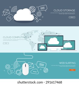 Cloud Computing Illustration,flat Style.Data Storage Device,media Server.Web Hosting And Cloud Technology.Data Protection,database Security.Backup,copy,migrate Data Between Cloud Storage Services.