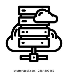 cloud computing industry 4 line icon vector. cloud computing industry 4 sign. isolated contour symbol black illustration