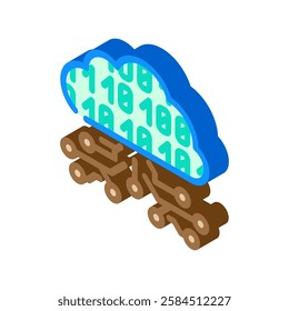 cloud computing industry 5 isometric icon vector. cloud computing industry 5 sign. isolated symbol illustration