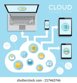 Cloud computing infographics concept. Vector eps10 with transparency.