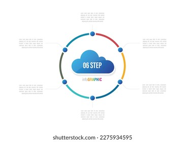 cloud computing infographics. Vector circle pie chart with 3, 4, 5, 6, 7, 8, 9, 10 steps, options, processes, Vector diagrams.