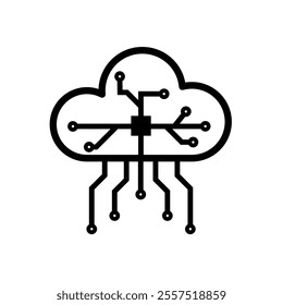 cloud computing. Infrastructure technology, data system storage service concept. Upload and download icons. Line design style. vector template design
