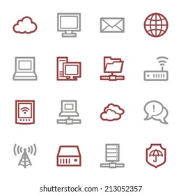 Cloud computing & internet icons set