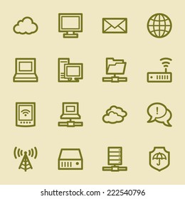Cloud computing & internet icons set