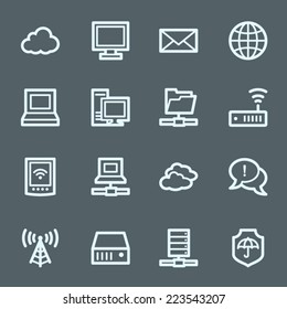 Cloud computing & internet icons set