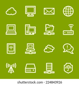 Cloud computing & internet icons set