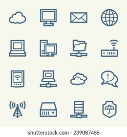 Cloud computing & internet icons set