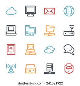 Cloud computing & internet icons set