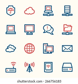 Cloud computing & internet icons set