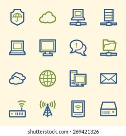 Cloud computing & internet icons set