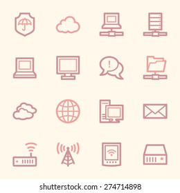 Cloud computing & internet icons set