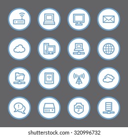 Cloud computing & internet icons set