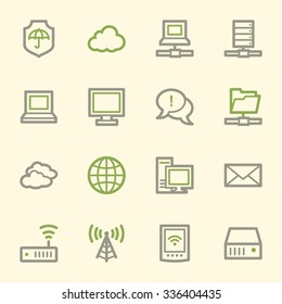 Cloud computing & internet icons set
