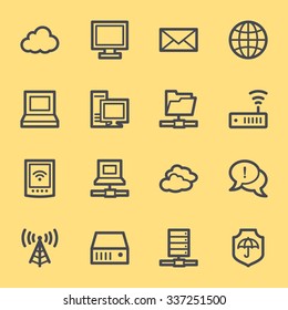 Cloud computing & internet icons set