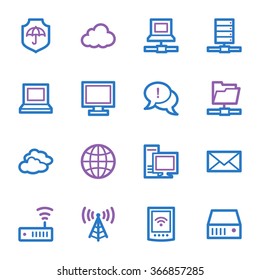 Cloud computing & internet icons set