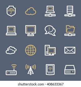 Cloud computing & internet icons set