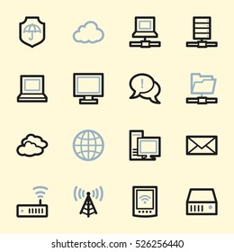 Cloud computing & internet icons set