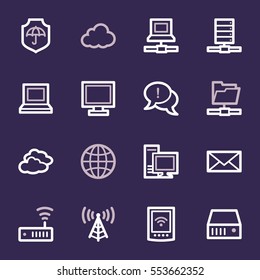 Cloud computing & internet icons set