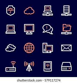 Cloud computing & internet icons set