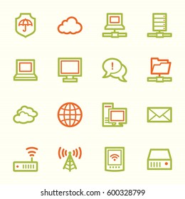 Cloud computing & internet icons set