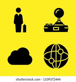 cloud computing, internet, joystick and businessman vector icon set. Sample icons set for web and graphic design