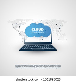 Cloud Computing or Internet of Things Design Concept - Digital Network Connections, Technology Background