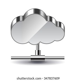 Cloud computing isolated on white photo-realistic vector illustration