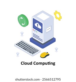 Cloud Computing isometric Colored illustration. EPS File stock illustration